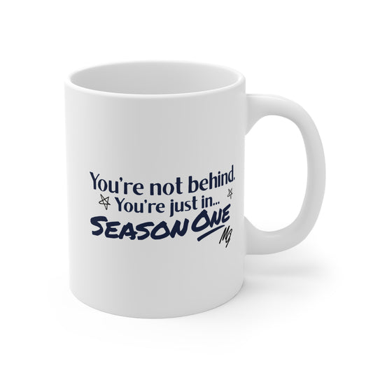 11oz Coffee Mug — Minimal Navy Script Design